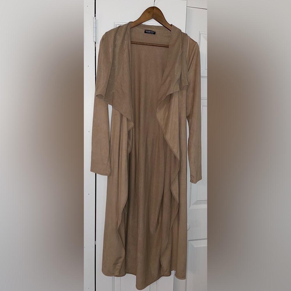 Suede trench coat